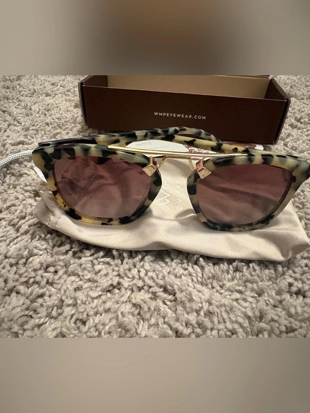WMP Eyewear Tortoise Sunglasses with Brown Lenses